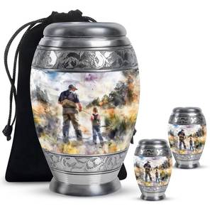 Father Child Fishing Scene Cremation Urn Custom Memorial <b>for</b> <b>Ashes</b> Keepsake Fishing Enthusiast Memorial Decorative Urn - Product Image 5