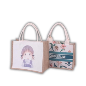 Bolsas de yute impresas con logotipo personalizado al por mayor para regalos, compras, supermercados y embalaje promocional - Product Image 2