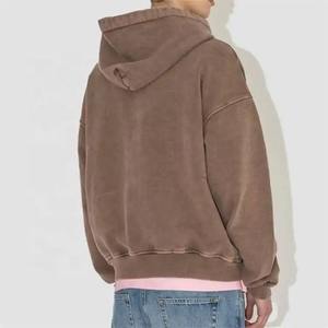 Sweat à capuche homme personnalisé 2023, en coton épais, délavé à l'acide, effet vieilli, avec déchirures, idéal pour l'hiver - Product Image 2