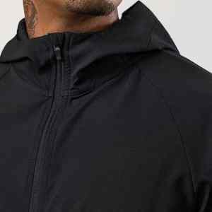 Venta al por mayor de los hombres de moda ligero deportivo camuflaje cortavientos negro gris bloque con capucha chaqueta con cremallera primavera impermeable a prueba de viento - Product Image 4