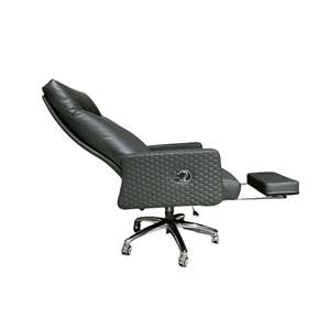 Sedia da Ufficio Reclinabile Contemporanea in Ecopelle Cromata con Altezza e Poggiatesta Regolabili - Product Image 5