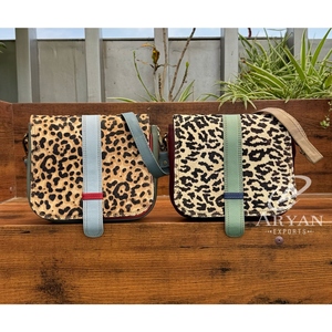 Directo de fábrica 2025, bolso cruzado de cuero reciclado con estampado de animales de gran capacidad para mujer, bolso de mano con correa ajustable de cuero colorido - Product Image 1