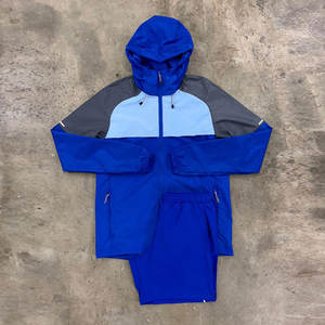 ชุดเซ็ตเสื้อแจ็คเก็ตกันลมและกางเกงขาสั้นผู้ชาย ปักโลโก้ตามสั่ง ผ้าไนลอนระบายอากาศ พร้อมฮู้ด - Product Image 6