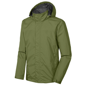 High Performance <b>Men's</b> Linen Waterproof Rain <b>Jacket</b> Winter High Street Style Solid Color Lightweight Rain Shell Coat Front Logo - Product Image 3