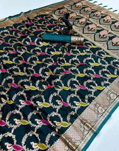 Ragini Festival Satén Seda Saree Ropa india y pakistaní Venta al por mayor de fabricantes indios - Product Image 5