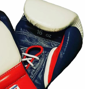 Gants de boxe à lacets Winning, blanc, marine, rouge, cuir véritable, gants de boxe professionnels pour l'entraînement et les combats, 8oz 10oz 12oz 14oz 16oz - Product Image 4