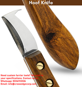 Venta caliente instrumentos veterinarios buena calidad herrador soporte para pezuña cuchillo herramienta de bucle ganado mango de madera diagnóstico de aseo - Product Image 3