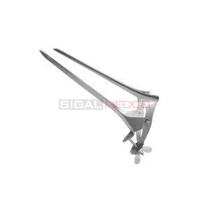 Spéculum vaginal 10,5 pouces à trois lames en acier inoxydable allemand professionnel pour usage vétérinaire chirurgical réutilisable pour l'élevage et les hôpitaux - Product Image 2