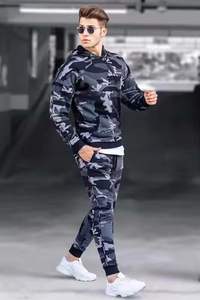OEM Wholesale 100% Cotton Gym Tracksuit for Men Black Jogger Suits <b>Beaded</b> Techniques Pakistani Manufactured for Autumn Winter - Product Image 2