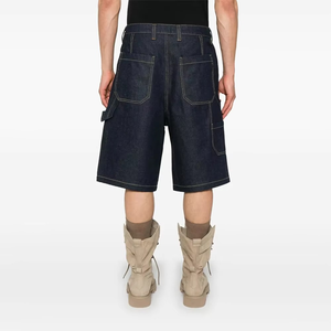 Shorts en jean vintage pour homme, taille mi-haute, ample, style streetwear et de travail, mode, 100% coton, uni - Product Image 3