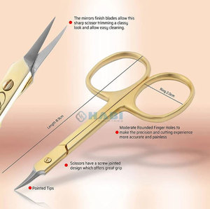 Ciseaux à ongles en gros de haute qualité courbés tranchants en acier inoxydable lame mince dissolvant de cuticules cisailles outil de beauté pour manucure - Product Image 2