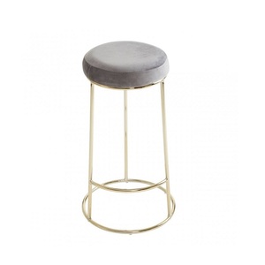 Tabourets de bar en acier inoxydable velours antique Restaurant Tabouret de bar nordique rétro classique avec ensemble de 2 tabourets pouf à bas prix - Product Image 5
