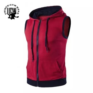 Custom <b>Men's</b> Summer Fitness Pullover <b>Hoodie</b>-<b>Sleeveless</b> Fleece Polyester/Cotton Quick Dry Breathable Gym Workout Wear - Product Image 5