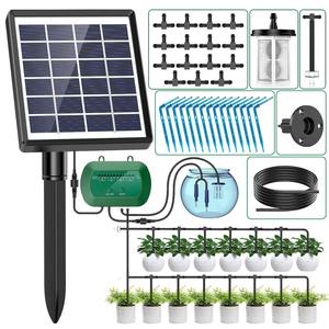 Kit de micro-pompes à goutte à goutte solaires automatiques doubles, système d'irrigation d'arrosage pour jardin et serre, contrôleur de goutte à goutte, efficace en énergie - Product Image 4