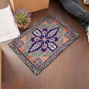 Vintage Design Printed <b>Rug</b>, Pink & Brown Persian Turkish Small <b>Thick</b> 3D Pattern,Goblen <b>Rug</b> - Product Image 3