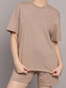 Ensemble short et t-shirt décontracté personnalisé 2026, haute qualité, en coton respirant, col côtelé, épaules tombantes, pour homme – Nouvelle collection à succès - Product Image 3