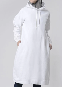 Vestido Sudadera con Capucha Modesto Personalizado para Mujer, Talla Grande, Manga Larga, Forro Polar, Abaya Islámica con Capucha, Servicio OEM - Product Image 4