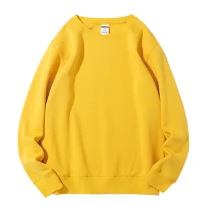 Groothandel Streetwear Casual Crewneck Sweatshirts Dames Sweatshirt Met Lange Mouwen Effen Kleur Fijn Katoen Fleece