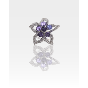18K Gold Rhodium & Rose Gold Plated Fashion Number Inlay <b>Ring</b> - Product Image 2