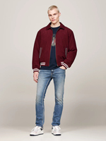 Blousons universitaires zippés pour hommes en tissu de laine avec design côtelé, service OEM, style hip-hop, vêtements de mode enduits – Vente en gros