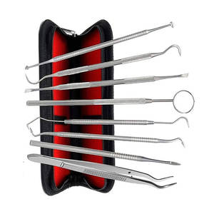 Instrumento de llenado compuesto dental recubierto de oro 6 piezas Kit restaurador Juego de Instrumentos dentales Instrumentos quirúrgicos de acero inoxidable - Product Image 2