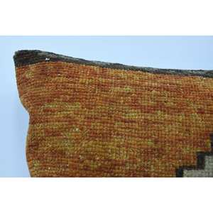 Luxury 16x36 Inch Traditional Geometric Wool <b>Pillow</b> Woven with Vintage Floral Fluffy Patterns for Sofas Warmth Comfort in Orange - Product Image 2