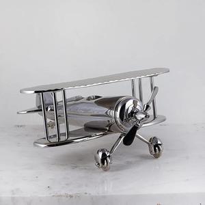 Decoración de Mesa para Sala de Estar, Modelo de Avión Biplano de Aluminio Fundido, Pulido Brillante, Artículos de Regalo Empresariales - Product Image 2