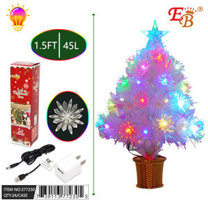 Árbol de Navidad blanco LED USB de alta calidad de 1,5 pies/55T con accesorio de copo de nieve árbol de Navidad artificial decorado con bisagras X'Mas - Product Image 1