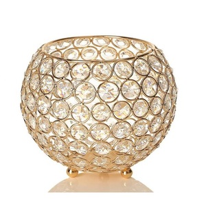 Round Votive Crystal Tea Light Holder Shiny <b>Silver</b> Plating Decorative Dining Table Centerpiece for Sale - Product Image 5