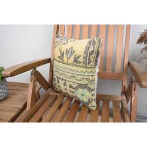 หมอนอิงขนสัตว์คิลิมสีเบจ ขนาด 14x14 นิ้ว สไตล์วินเทจหรูหรา นุ่มฟู ทอพิมพ์ลาย กันลื่น เป็นมิตรกับสิ่งแวดล้อม ถอดซักได้ ตกแต่งบ้าน - Product Image 3