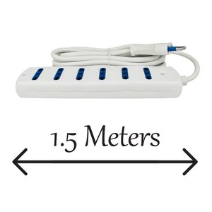 Ciabatta a 6 vie con cavo da 1.5 metri, forniture elettriche bianche/ciabatte e prolunghe - Product Image 1