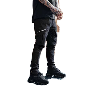 Pantalones de chándal personalizados de talla grande para hombre, nuevos deportes informales de primavera y otoño, pantalones de chándal para exteriores con múltiples bolsillos de Color sólido - Product Image 1