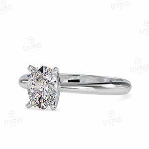 Bague de fiançailles en diamant de laboratoire ovale de 1.01 carats pour femme en or 14 carats/18 carats pour mariage - Product Image 3