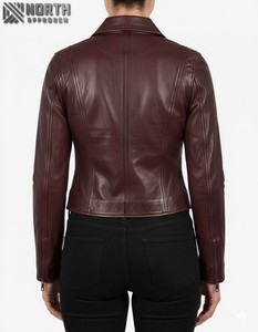 Veste en cuir mode pour femmes veste de porte extérieure en cuir véritable imperméable pour l'hiver dans toutes les tailles veste en cuir personnalisée dames - Product Image 2