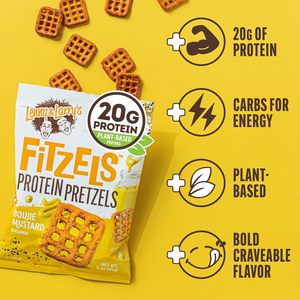 Lenny & Larry's FITZELS <b>Protein</b> Pretzels (Boujie Mustard) 8 Individual Bags 3 oz Each - Product Image 3