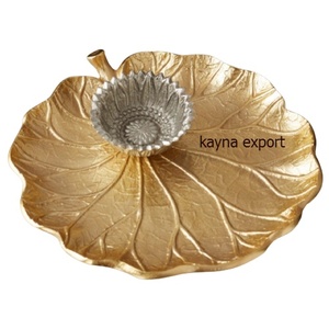NOUVEAU DESIGN FEUILLE MODERNE LUXE BOL DE PRÉSENTATION EN METAL POUR CHIPS ET DIPS, VENTE CHAUDE, POUR MARIAGES, VENTE EN GROS, PERSONNALISÉ, FAIT MAIN, CERTIFIÉ CE - Product Image 1
