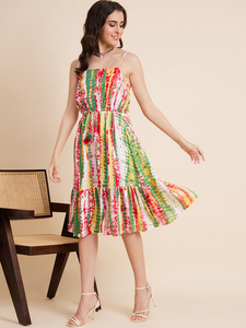Vestido midi sin mangas de rayón multicolor estilo indio Ramas Kurtis, elegante, estampado, antiarrugas, para mujer, ideal para verano, éxito de ventas. - Product Image 6