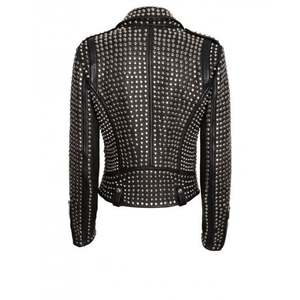 Plus Size Women Punk Studded <b>Leather</b> Jacket Black Spring New <b>Rivets</b> Washed PU Biker Rock Fashion Jacket Club <b>Leather</b> Jacket - Product Image 5