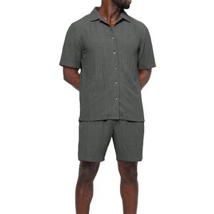 <b>Men</b> Tracksuits Short Sets Custom <b>Summer</b> Unisex <b>Men's</b> Cotton 2 Two Piece Acid Wash Short Set Sweat T <b>Shirts</b> And Shorts Sets - Product Image 2