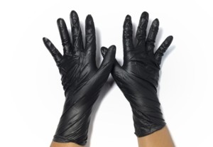ถุงมือนิรภัยแบบใช้แล้วทิ้งเกรดทางการแพทย์ถุงมือตรวจไนไตรล์สีดำถุงมือยางฟรีใส่สบายป้องกันมือ - Product Image 3