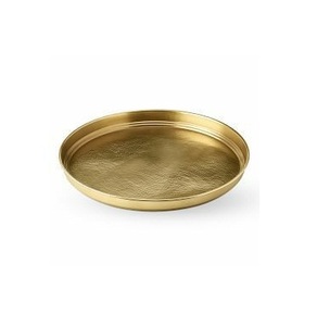 Plain <b>Round</b> Golden Metal <b>Serving</b> <b>Trays</b> Vintage Style in Customized Size Shapes and Polish for Gifting and Party Hotel Restaurant - Product Image 1