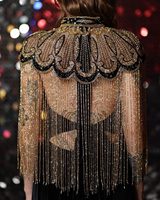 Vestido Poncho Estilo Iraquí Hecho a Mano con Cuentas, Cristales, Encaje, Perlas, Tela de Satén, Ecológico, Antiestático, Cuello Alto, Largo hasta el Tobillo