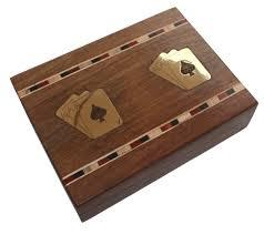 Handmade Wooden Playing Card <b>Storage</b> <b>Box</b> <b>Decorative</b> 2-Packet Card Holder - Product Image 3