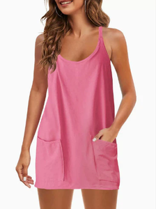VARLDENS Vestido Corto Deportivo sin Mangas para Mujer, Traje Informal de Uso Diario Hecho de Tela Tejida Ligera y Transpirable, Gran Oferta - Product Image 6