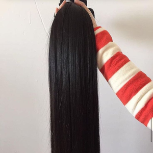 Paquetes de Extensiones de Cabello Humano Virgen Remy Ondulado Liso Sedoso Negro Natural de 24 Pulgadas, Doble Trama, Hechas a Máquina, de la India, Venta al por Mayor - Product Image 4