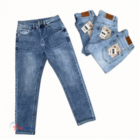 Yüksek Kalite Özelleştirilmiş Erkek Chrome Heart Pantolon Kot Klasik Beş Cepli Esnek Denim Resmi Günlük Harem Orta Boy Yıkama ODM