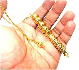 Drowsing Jet Long Osiris & ISIS Péndulo de metal dorado Venta al por mayor Péndulos de latón Comprar en línea de Amayra Crystals Exports - Product Image 1