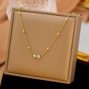 Collar de Acero Inoxidable para Mujer, Chapado en Oro de 18K con Zirconia, Collar con Colgante Moderno, Joyería de Regalo al por Mayor - Product Image 6
