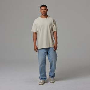 Camiseta de algodón de peso pesado para hombre, Camiseta de cuello redondo de gran tamaño con diseño de logotipo personalizado de alta calidad en blanco - Product Image 3