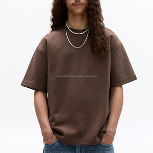 T-shirts anti-boulochage à col en O pour hommes avec manches régulières T-shirts lourds surdimensionnés T-shirt de luxe à impression personnalisée pour hommes - Product Image 1